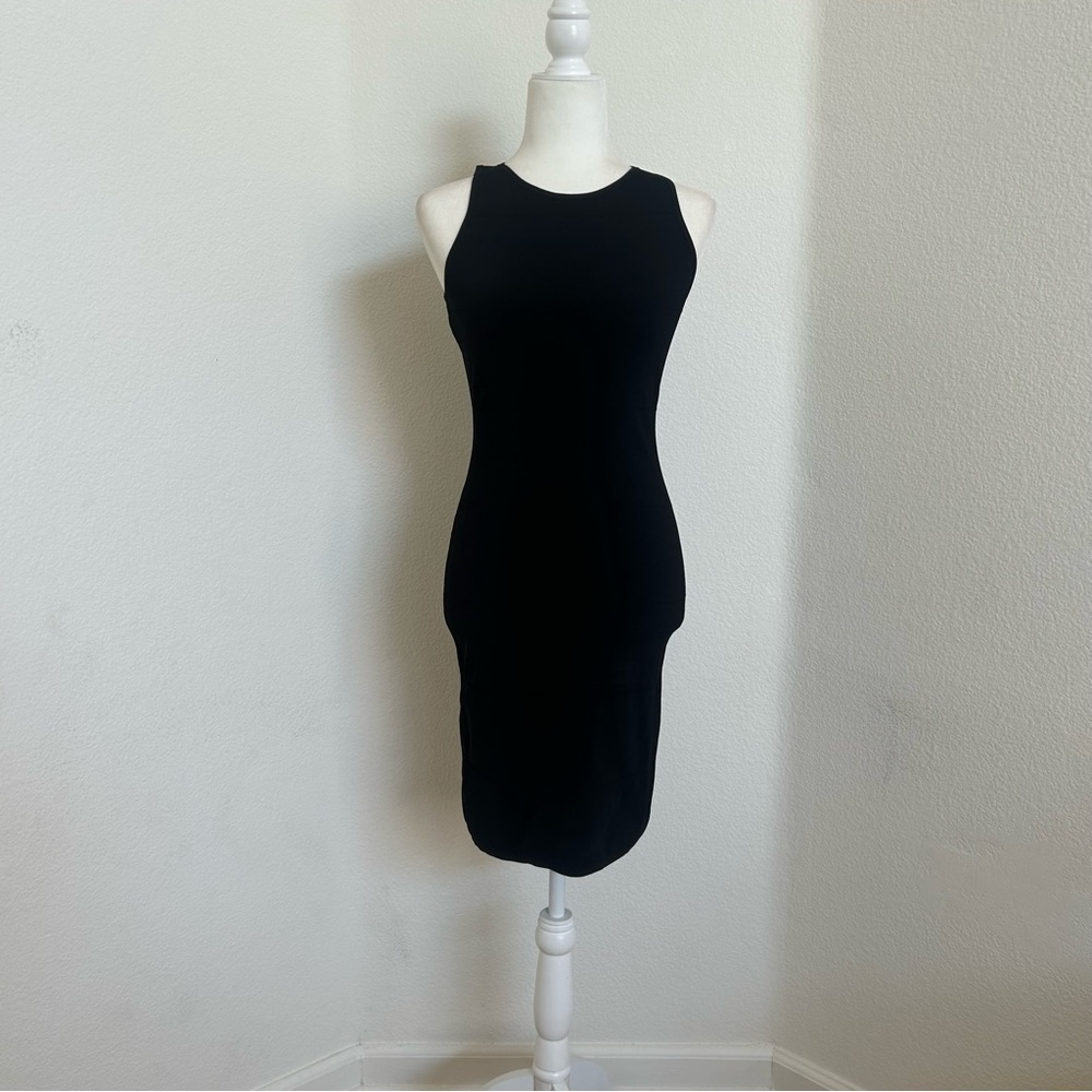 Theory Pointelle Dress in Black Stretch Knit Size P New - Picture 4 of 11